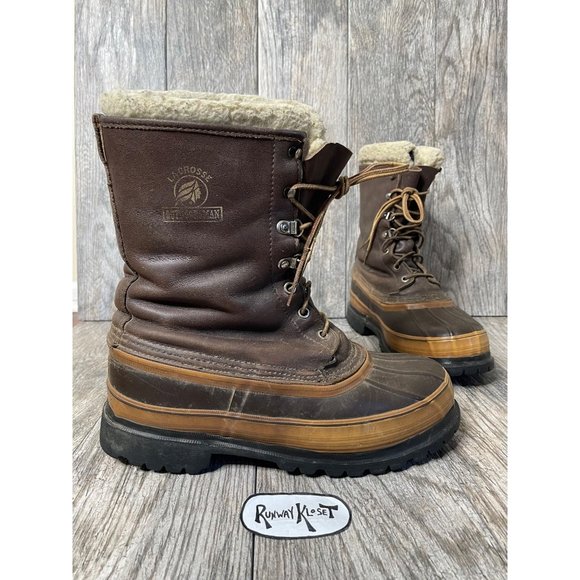 LaCrosse Other - LACROSSE OUTDOORSMAN USA Made Vibram Mens Leather Duck Boots Sherpa Lining